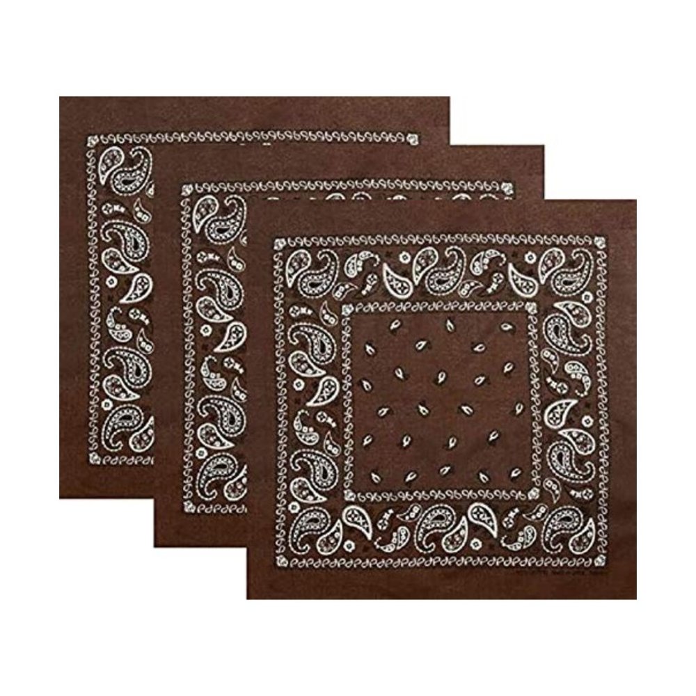 Hibaly 100% Cotton Classic Unisex Bandanas 3-Pack
